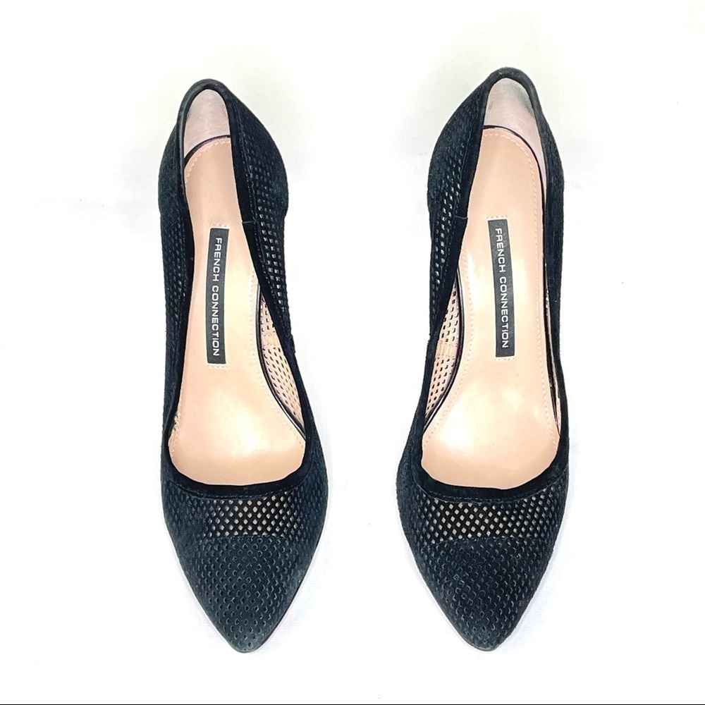 French Connection Monet Black Suede Pumps Sz 8 - Picture 6 of 9